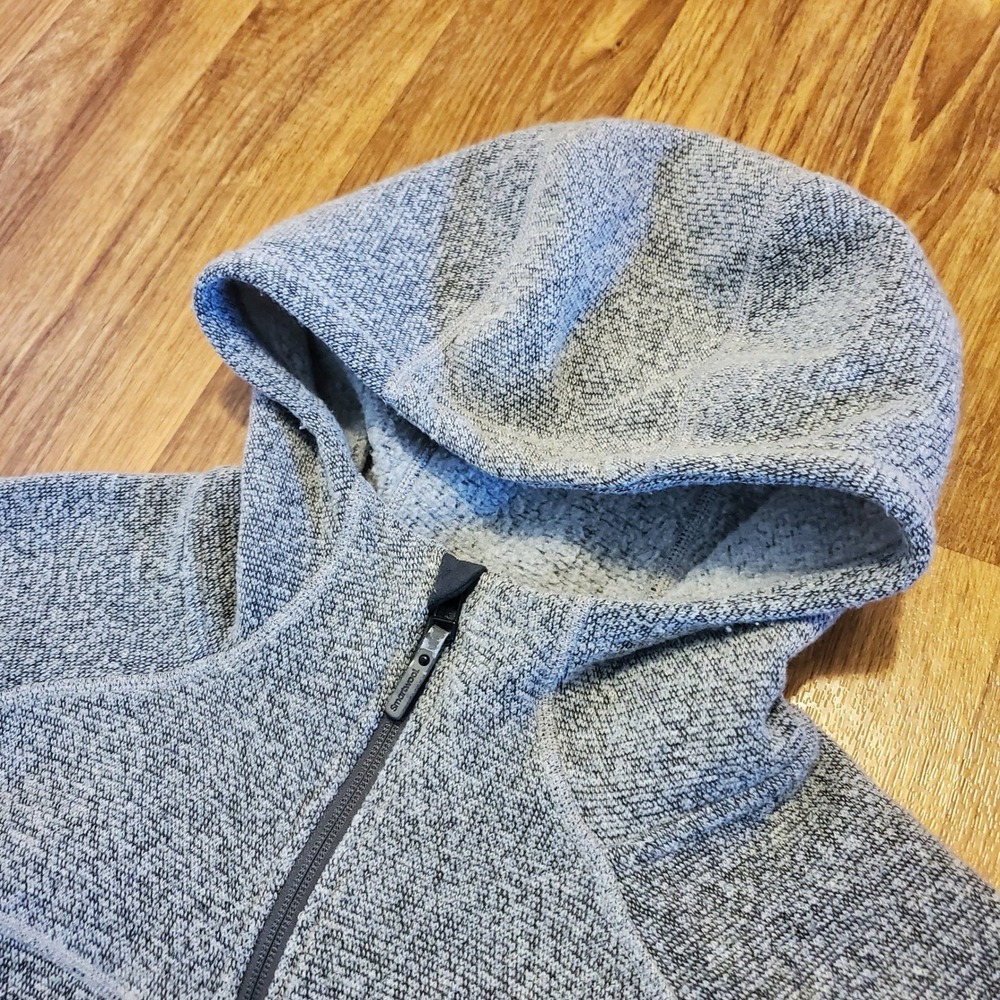 Smartwool Hudson Trail Hoodie Jacket Women Large Grey Fleece Full Zip Wool Blend
